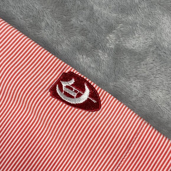 Peter Millar Summer Comfort Mens XL Red & White Striped Golf Polo Shirt - Picture 3 of 8